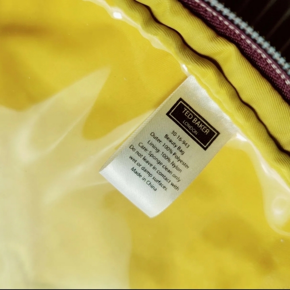 TED BAKER Paisley Print Beauty Vanity Travel Bag Make Up Yellow Purple Large NEW - Picture 9 of 12